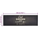 vidaXL Kuhinjski tepih perivi s natpisom crni 60 x 180 cm baršunasti | shoptok.hr