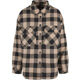 Urban Classics Women's flannel padded overshirt black/softtaupe | shoptok.hr
