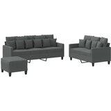  The Living Store Sedežna garnitura z blazinami 3-delna temno sivo blago - Sedežna Garnitura, (21459974) | Shoptok.si