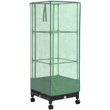  Vrtna saksija s pokrovom staklenika i kotačima Crna PP - Crna 40 x 40 x 123 cm s kotačima | shoptok.hr
