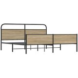  Metalni okvir kreveta bez madraca boja hrasta 193x203 cm | shoptok.hr