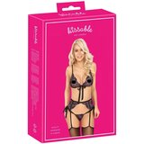 Kissable rožnat in vijoličen komplet z izvezenim modrčkom (črn) - L/XL | Shoptok.si