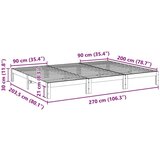  Obiteljski okvir kreveta bez madraca vosak smeđi puno drvo bor | shoptok.hr