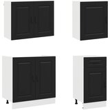  7-dijelni set kuhinjskih ormarića Kalmar konstruiranog drva Crna | Shoptok.si