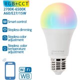 Aigostar led rgbw prigu&amp;scaron;iva sijalica A60 E27/15W/230V 2700-6500K wi-fi Slike