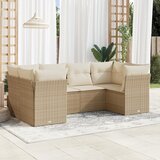  6-dijelni set vrtnih sofa s jastucima bež od poliratana 62 x 62 x 69 cm | shoptok.hr