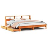 Krevet s regalom za knjige bez madraca 200x200 cm od borovine | shoptok.hr