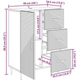  Strani šal Betonsko siva 66 x 34,5 x 89,5 cm Inženirski les, (5000217786) | Shoptok.si