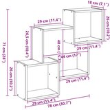 vidaXL Stenska omarica 78x18x71 cm rjavi hrast inženirski les | Shoptok.si