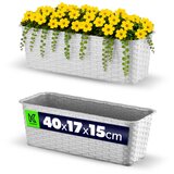 KADAX Balkonski lonec 40 cm Cvetlični lonec Balkonski siv, (5000345996) Slike