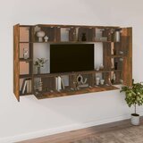  Komplet TV omaric 8-delni dimljen hrast konstruiran les, (20912327) | Shoptok.si