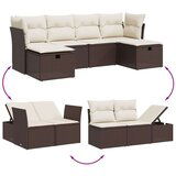vidaXL 6-dijelni set vrtnih sofa od poliratana s jastucima smeđi | shoptok.hr