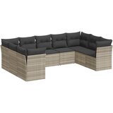  9-dijelni set vrtnih sofa od poliratana s jastucima svjetlosivi | shoptok.hr