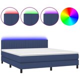  box spring s madracem LED plavi 160x200 cm od tkanine | shoptok.hr