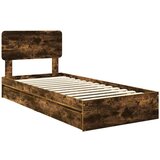  Krevet s od storage s uzglavljem Dimljeni hrast 90 x 190 cm | shoptok.hr