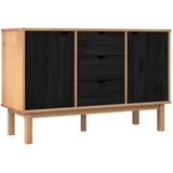 vidaXL Kreveta OTTA Crna 113 5 x 43 x 73 cm Masivna borovina - Crna u
