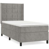Box spring postelja z vzmetnico svetlo siv 90x190 cm žamet, (20791064) | Shoptok.si