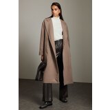 Trendyol Mink Oversize Woolen Wide Cut Long Coat with Shawl | Eponuda.ba