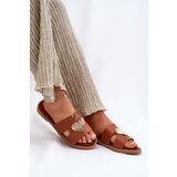 EVENTO Womens sandals on a flat heel with a gold decoration Karinma | shoptok.hr