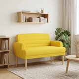 vidaXL Ljubavni kauč s gumbima Svijetlo žuta 116 x 67 x 80 cm Tkanina | shoptok.hr