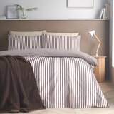 Catherine Lansfield Temno rjava posteljnina za zakonsko posteljo 200x200 cm Epping Textured Stripe – | Shoptok.si