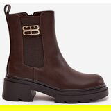 Boto Women's ankle boots with gold detail insulated brown Serene | Shoptok.si