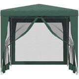 Šator za zabave s 4 mrežasta bočna zida zeleni 2,5 x 2,5 m HDPE | shoptok.hr