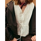 Sinsay Pamučna bluza s rupičastim umetkom | shoptok.hr