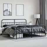 Metalni okvir kreveta uzglavlje i podnožje crni 193x203 cm | shoptok.hr