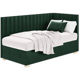 Ghado Tamno zeleni kutni dječji krevet s prostorom za odlaganje s madracem 90x200 cm Snugi - | shoptok.hr