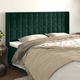 Uzglavlje s ušima tamnozeleno 203x16x118/128 cm baršunasto | shoptok.hr