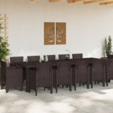  Vrtni set za objed 13 pcs Smeđa 300 x 100 x 73 cm Poli ratan | shoptok.hr