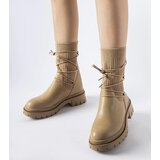 Gemre Beige sock boots with lacing Eliot | Shoptok.si
