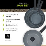  BE Living Set 3 tave 20-24-28 cm + wok s poklopcem 28 cm Delight Black | shoptok.hr