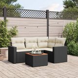 Maison Chic Seti vrtnega pohištva - Vrtna garnitura - Vrtni pohištvo set 5-delna z blazinami črn poli ratan, (21817951) | Shoptok.si