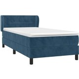 Box spring krevet s madracem tamnoplavi 90x190 cm baršunasti | shoptok.hr