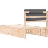  Krevetni okvir s tapiciranim uzglavljem Tamno siva 90 x 200 cm | shoptok.hr