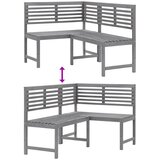  Kutna vrtna klupa siva 140 cm od masivnog bagremovog drva | shoptok.hr