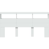 vidaXL Ormarić za uzglavlje s LED svjetlima bijeli 200 x 17 x 102 cm | shoptok.hr