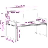  Klupa s jastukom Crna i krem-bijela 115 x 65 x 72 cm Ratan | shoptok.hr
