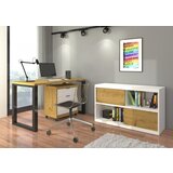 ADRK Pisalna miza z 3 predali MARO I, hrast/bela/rna - HRAST ARTISAN-RNA/BELA | Shoptok.si