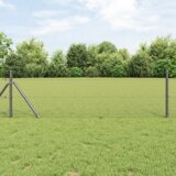vidaXL Šesterokotna ograja Siva 0.5x10 m Jeklo, Ograjne palice 7 kosov Siva Ø32 mm 100 cm Galvanizirano jeklo | Shoptok.si