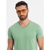 Ombre BASIC men's cotton classic tee with v-neck - green | shoptok.hr
