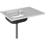  Kuhinjski sudoper s cjedilom srebrni 800 x 600 x 155 mm čelični | shoptok.hr