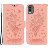 INORCO Usnjena torbica s stojalom in denarnico za Nokio C32, ovitek za telefon s popolno zaščito z vtisnjenim metuljem vrtnice, (22033663) | Shoptok.si