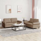 2-dijelni set sofa s jastucima boja cappuccina od umjetne kože | shoptok.hr