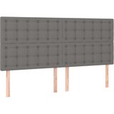  Box spring postelja z vzmetnico LED temno siva 160x200 cm blago, (20936999) | Shoptok.si