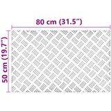 vidaXL Srebrna Guma 80 x 50 x 0.3 cm Nedrseče Stopnice Pravokotne | Shoptok.si