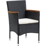 Maison Chic Vrtni jedilni stoli - Stol za vrt 4 kosi poli ratan črne barve JS368, (21877304) | Shoptok.si