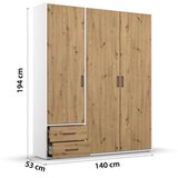 Modern Living Omara S Klasičnimi Vrati Voyager, Barva Hrasta, Bela | Shoptok.si